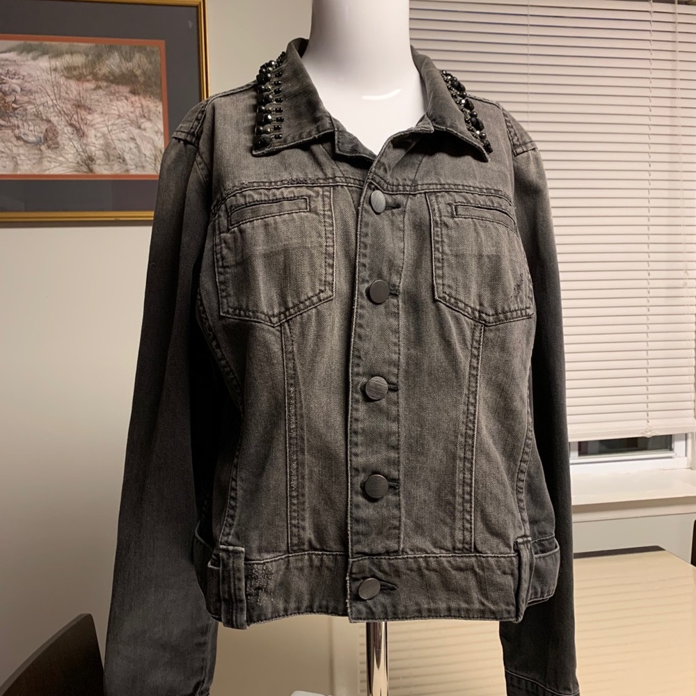 RESERVED FOR CINDY. Ladies Black  Jean Jacket includes lady’s costume.